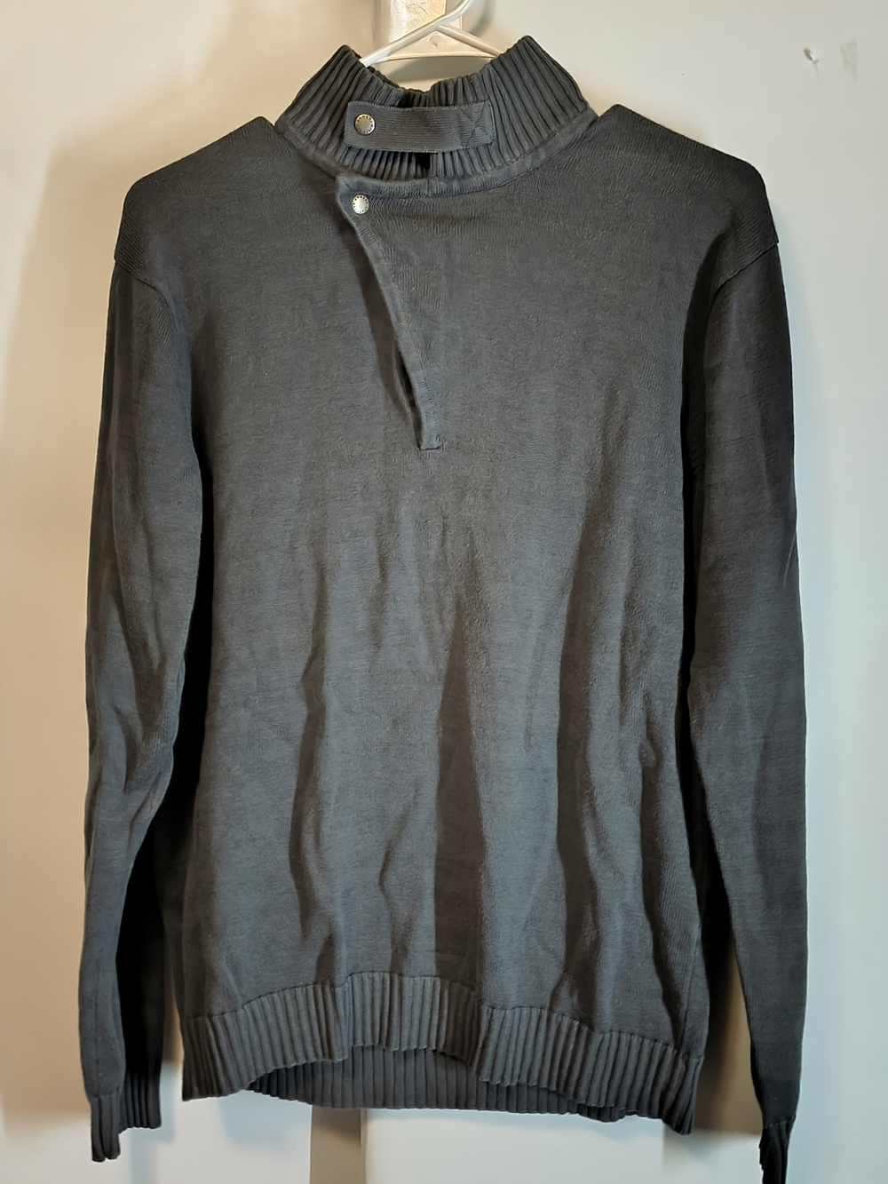 Armani Exchange Gray Snap Mock Neck Sweater Men’s Medium A|X